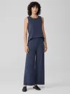 Eileen Fisher Stretch Jersey Knit Wide-leg Pant In Blue