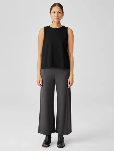 Eileen Fisher Stretch Jersey Knit Wide-leg Pant In Black