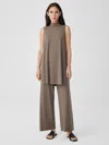 Eileen Fisher Stretch Jersey Knit Wide-leg Pant In Gray