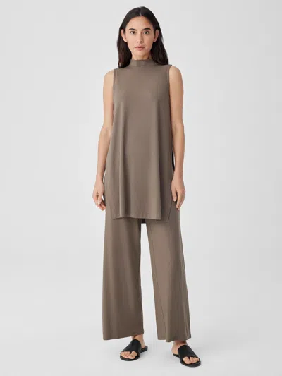 Eileen Fisher Stretch Jersey Knit Wide-leg Pant In Gray