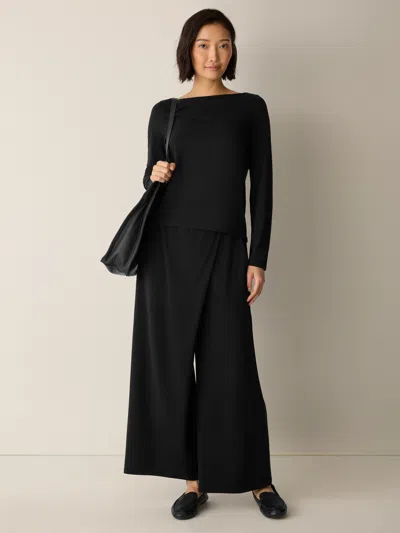 Eileen Fisher Stretch Jersey Knit Wrap Pant In Multi