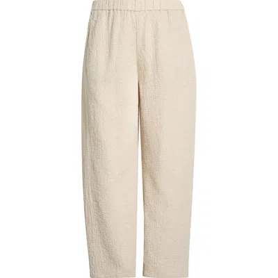 Eileen Fisher Stretch Organic Cotton Ankle Lantern Pants In Neutral