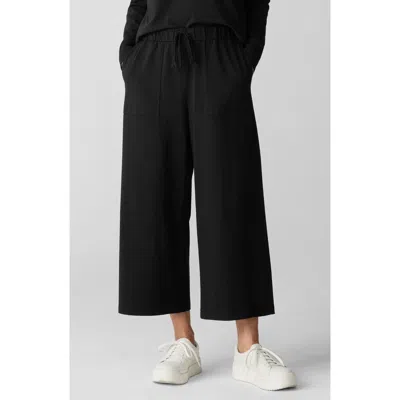 Eileen Fisher Stretch Organic Cotton Crop Wide Leg Pants