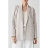 Eileen Fisher Stretch Organic Cotton Longline Blazer In Dove