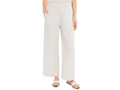 Eileen Fisher Stretch Organic Cotton Poplin Ankle Wide Pant Women's Clothing Chalk: Xs One Size In Pattern