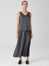 Eileen Fisher Stretch Silk Charmeuse Bias Skirt In Gray