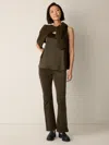 Eileen Fisher Stretch Silk Charmeuse Scoop Neck Tank In Brown