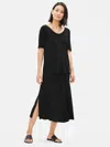 Eileen Fisher Stretch Silk Jersey A-line Skirt In Black