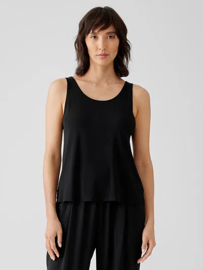 EILEEN FISHER STRETCH SILK JERSEY SCOOP NECK TANK