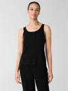 Eileen Fisher Stretch Silk Jersey Scoop Neck Tank In Gray