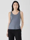Eileen Fisher Stretch Silk Jersey Scoop Neck Tank In Gray