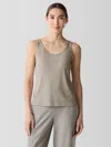 Eileen Fisher Stretch Silk Jersey Scoop Neck Tank In Neutral