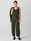Eileen Fisher Stretch Silk Jersey Scoop Neck Tank In Green