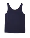 Eileen Fisher Stretch Silk Jersey Scoop Neck Tank In Ink
