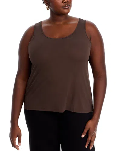 Eileen Fisher Stretch Silk Jersey Scoop Neck Tank In Wren