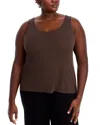 Eileen Fisher Slim Fit Scoop Neck Silk Tank In Wren