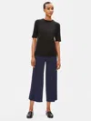 Eileen Fisher Stretch Silk Jersey Wide-leg Pant In Black