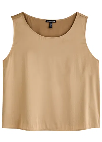 Eileen Fisher Stretch-silk Tank In Beige