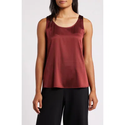 Eileen Fisher Stretch Silk Tank In Redwood