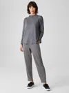 Eileen Fisher Stretch Terry Slouchy Ankle Pant In Gray
