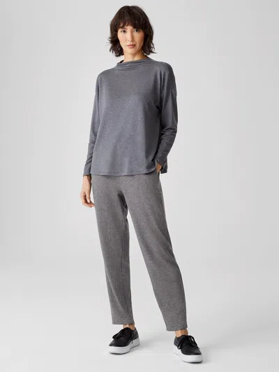 Eileen Fisher Stretch Terry Slouchy Ankle Pant In Gray