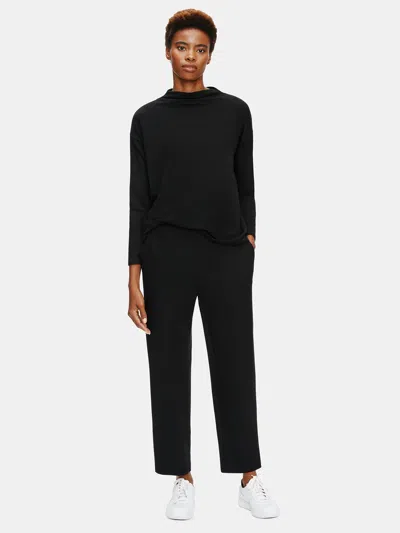 Eileen Fisher Stretch Terry Slouchy Cropped Pant In Black