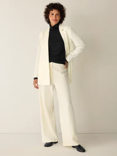 Eileen Fisher Stretch Wool Crepe Wide-leg Trouser In White
