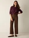 Eileen Fisher Stretch Wool Crepe Wide-leg Trouser In Brown