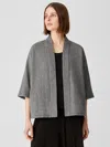 Eileen Fisher Striated Cotton Blend Jacket In Gray