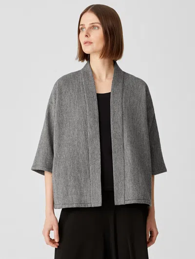 Eileen Fisher Striated Cotton Blend Jacket In Gray