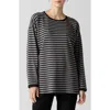 Eileen Fisher Stripe Long Sleeve Crewneck Top