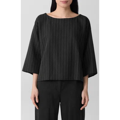 EILEEN FISHER EILEEN FISHER STRIPE ORGANIC COTTON BLEND TOP