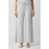 Eileen Fisher Stripe Organic Cotton Wide Leg Sleep Pants In Dark Pearl