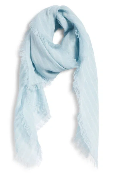 Eileen Fisher Stripe Organic Linen Scarf In Blue