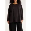 Eileen Fisher Stripe Relaxed Fit Tunic In Burgundy