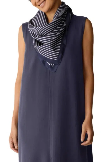 Eileen Fisher Stripe Silk Bandana In Blue