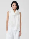 Eileen Fisher Striped Linen Shimmer Scarf In White