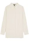 Eileen Fisher Striped Linen Shirt In White