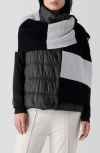 Eileen Fisher Cotton And Recycled Cashmere Scarf In Black