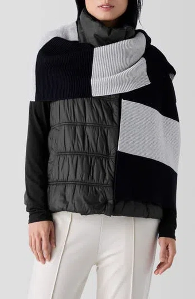 EILEEN FISHER EILEEN FISHER STRIPED ORGANIC COTTON & RECYCLED CASHMERE SCARF