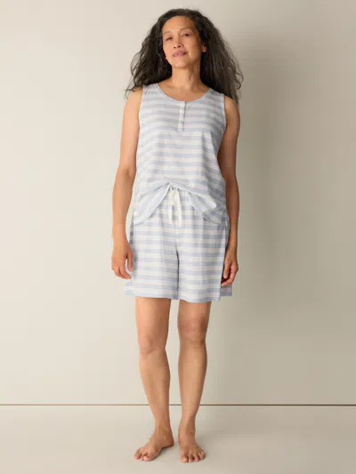 Eileen Fisher Striped Organic Cotton Jersey Sleep Set In Skylight