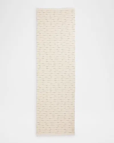 Eileen Fisher Striped Organic Cotton Mesh Scarf In Neutral