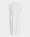 Eileen Fisher Striped Organic Linen Midi Dress