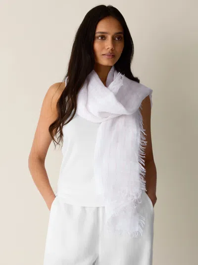 Eileen Fisher Striped Organic Linen Scarf In Crystal Pink