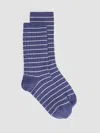 Eileen Fisher Striped Rib Trouser Sock In Blue