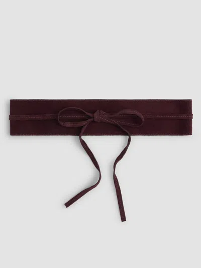 Eileen Fisher Suede Wrap Belt In Cassis