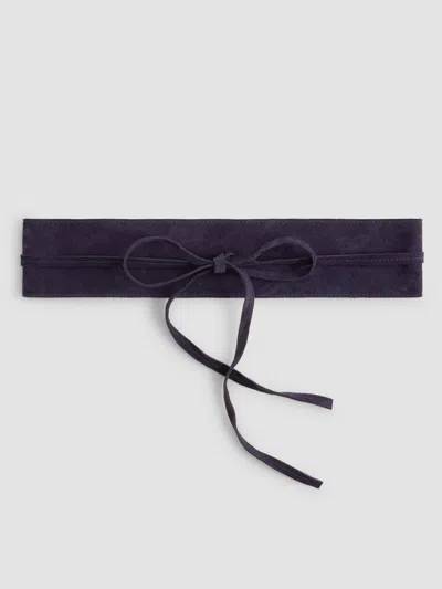 Eileen Fisher Suede Wrap Belt In Ink