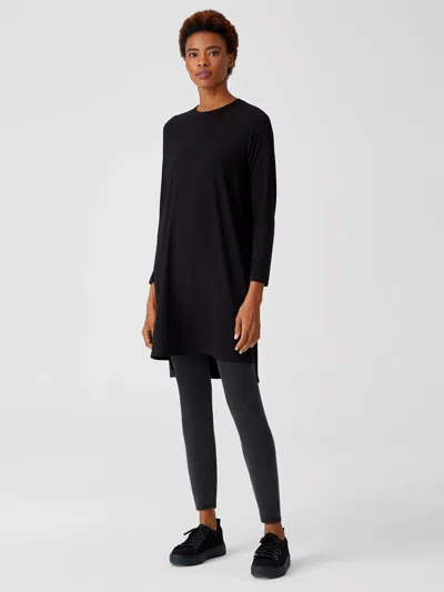 Eileen Fisher Sueded Cupro Knit Ankle Legging In Black