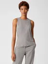 Eileen Fisher Sueded Cupro Knit Slim Tank In Gray