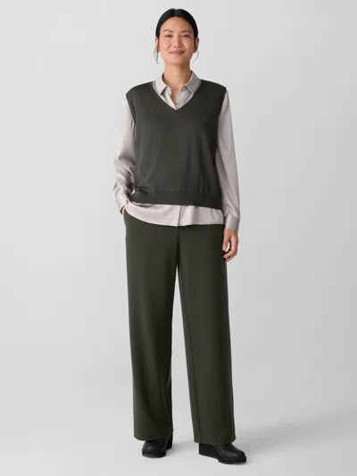 Eileen Fisher Superfine Merino Vest In Regenerative Wool In Green
